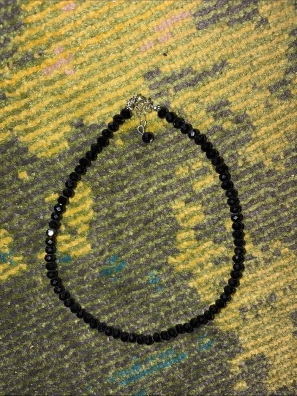 Black Soarkle Beaded Women's Necklace - Elegant Faceted Beads